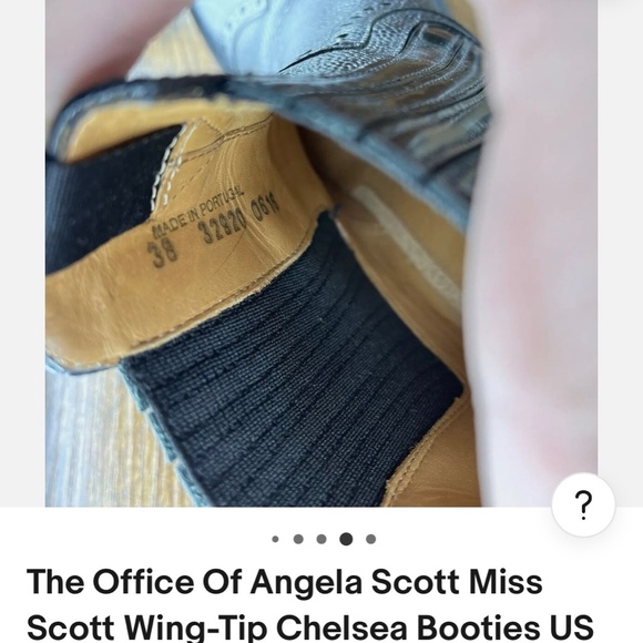 The Office of Angela Scott Miss Scott Wing-tip Chelsea Booties 7-7.5 Black - Picture 13 of 14